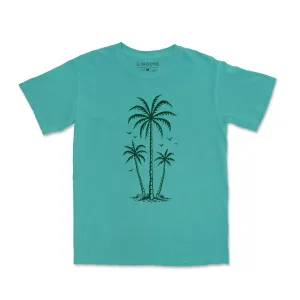 Comfort Design 3 Palms Tee-Vintage Seafoam