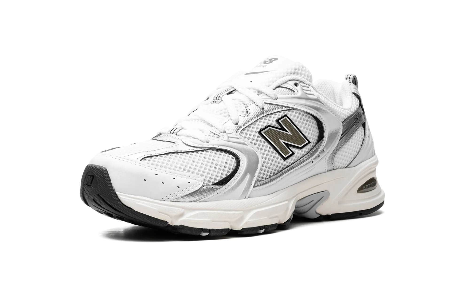 530 "White Silver Black" Stacked Heel Running Inspired