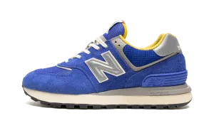 574 Legacy "Bodega - Blue" Clean White Ankle wrap