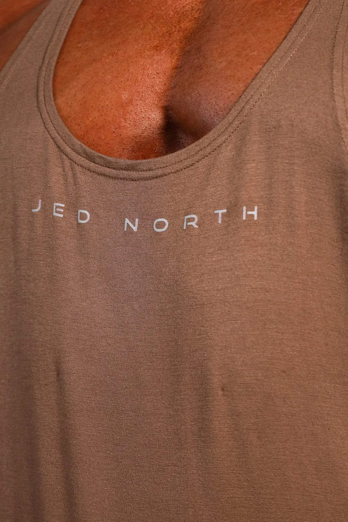 Maneuverable Classic Bodybuilding Racerback Stringer - Walnut Brown