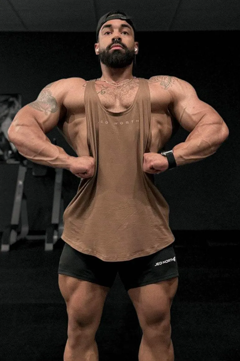 male users Classic Bodybuilding Racerback Stringer - Walnut Brown