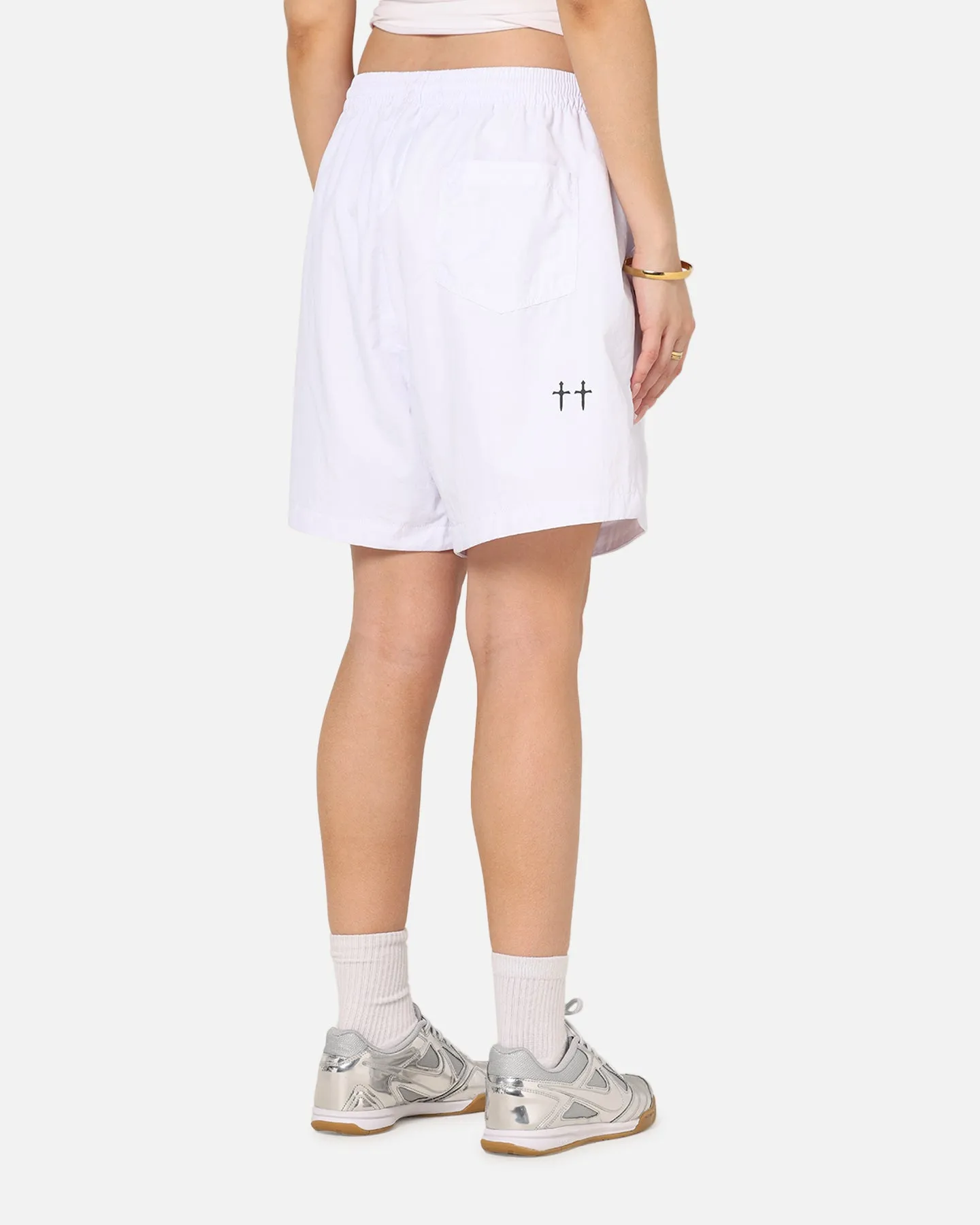 Saint Morta Scription Nylon Shorts White Light Fabric