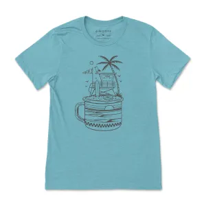 Lifeguard Tower Tee-Heather Blue Lagoon Flexible Weave