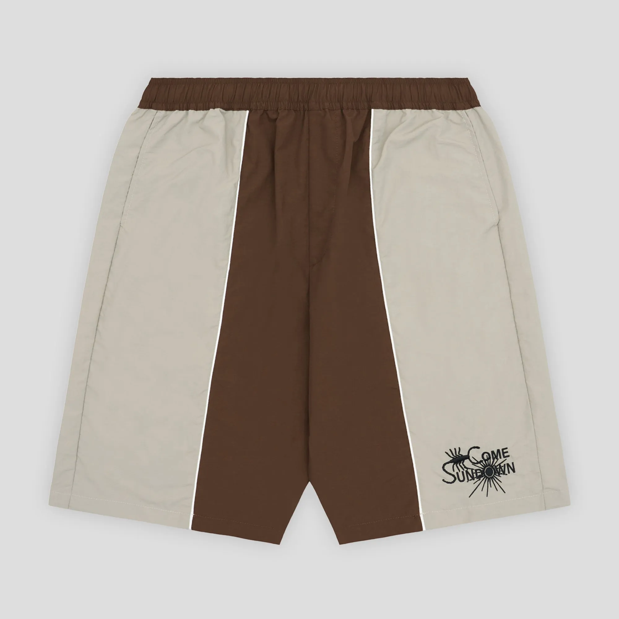 Come Sundown Entomology Shorts - Grey / Brown Active Move Hook And Loop