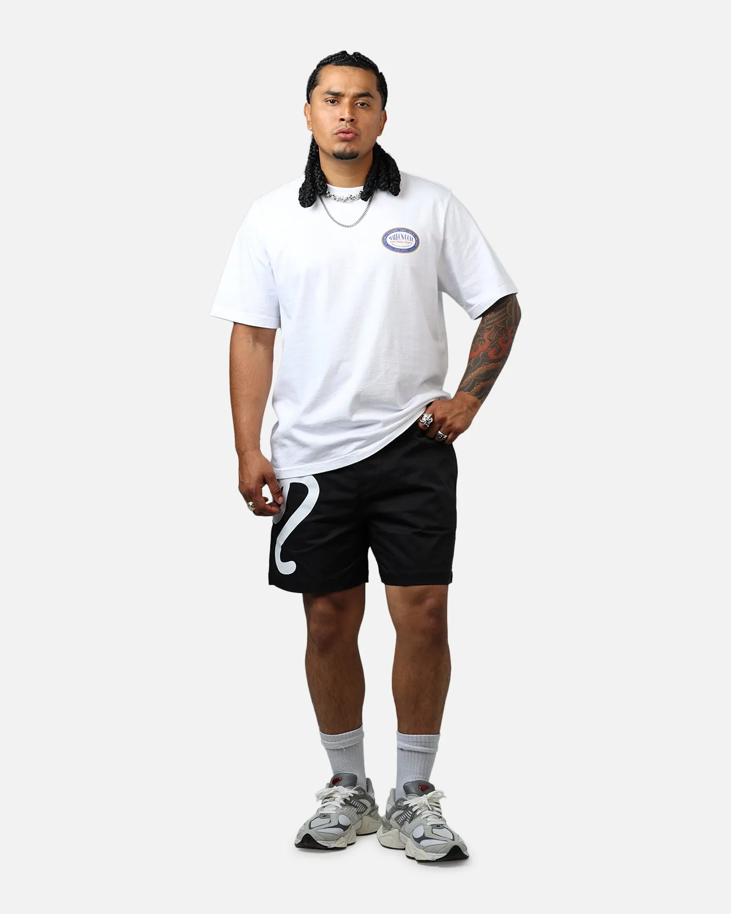 Malbon Menton Nylon Shorts Black Cap