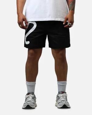 Malbon Menton Nylon Shorts Black Flexible Side Panels