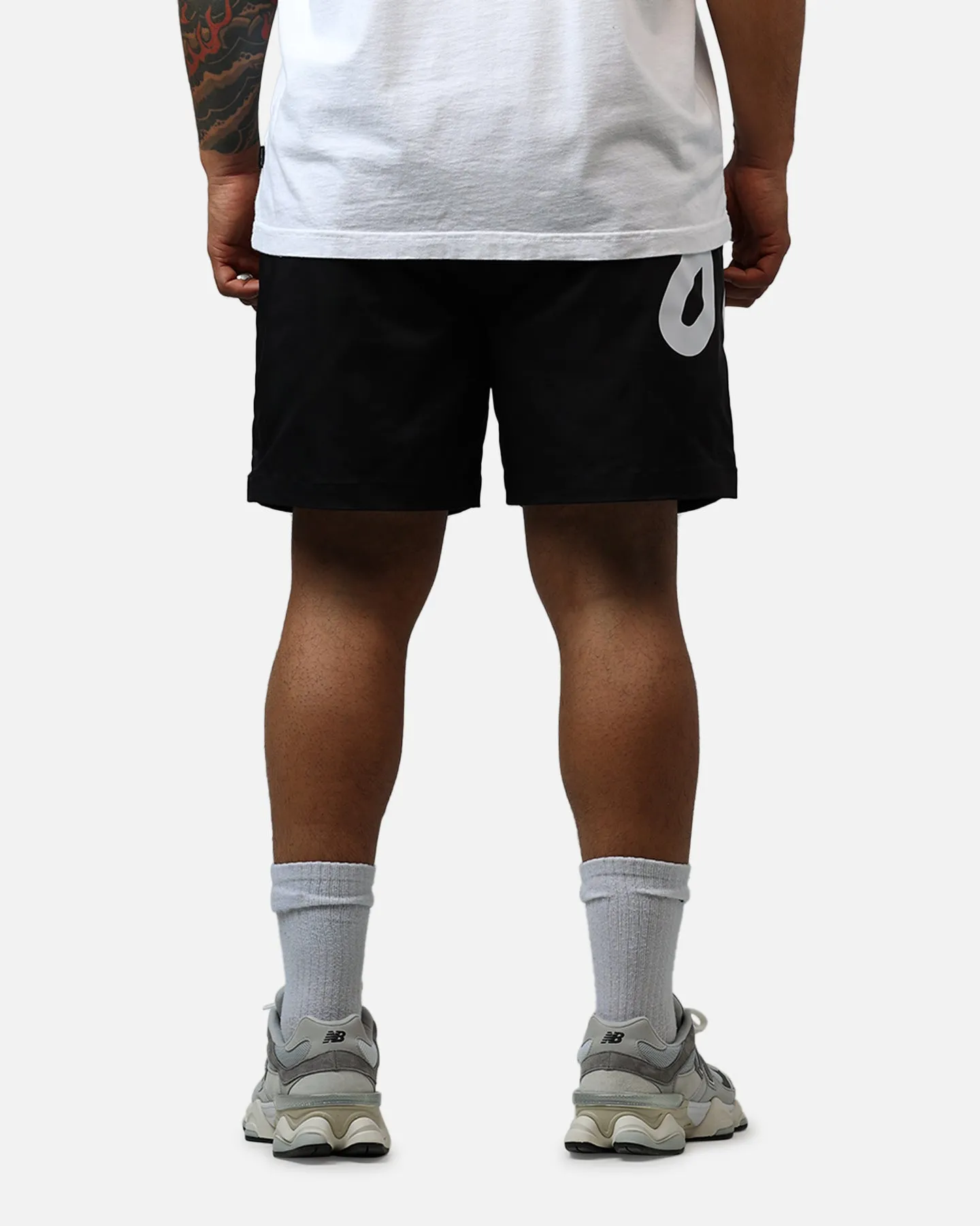 Breezy Waist Malbon Menton Nylon Shorts Black