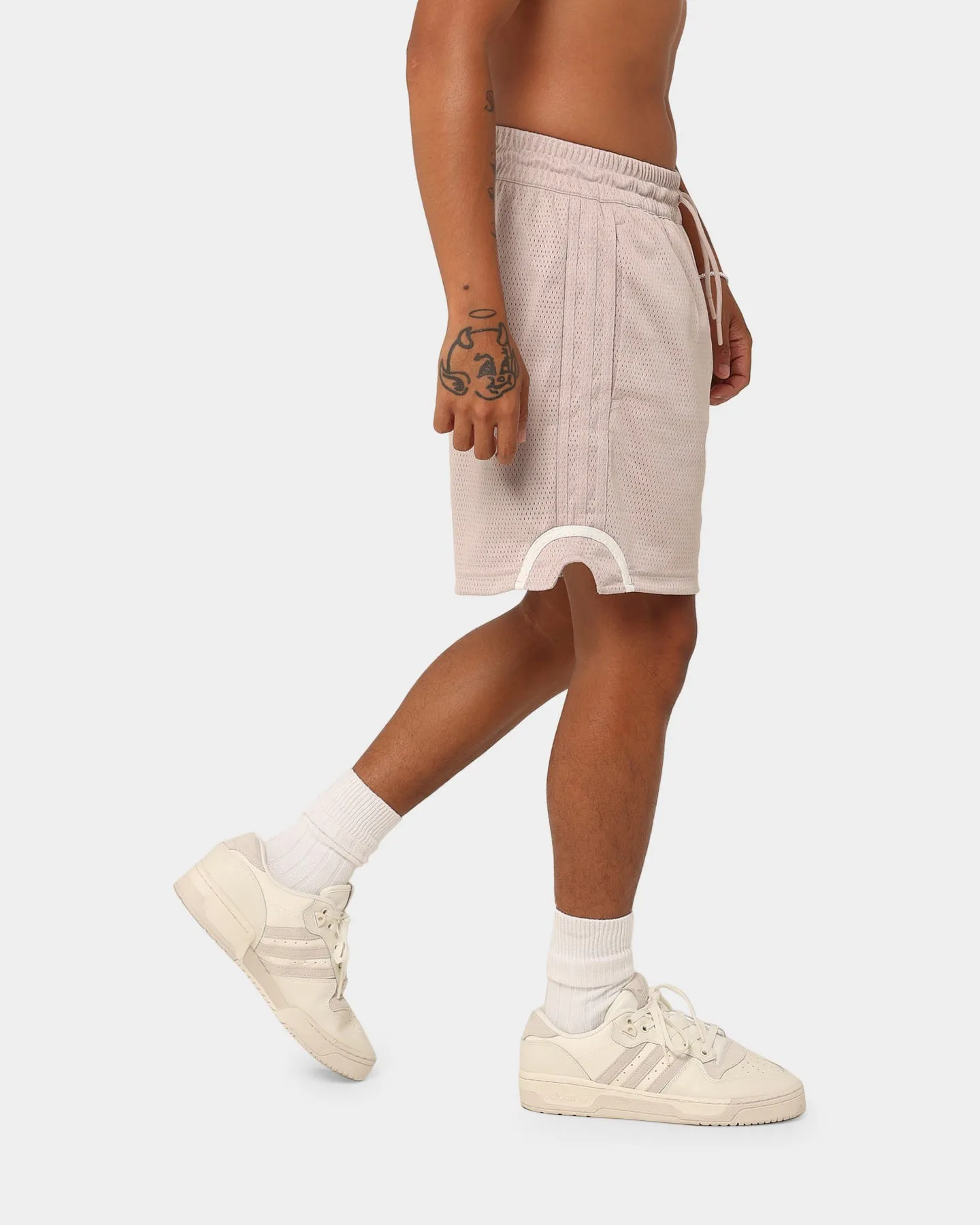 Flats Casual Flex Fit Adidas Basketball Mesh Shorts Wonder Taupe/Off White