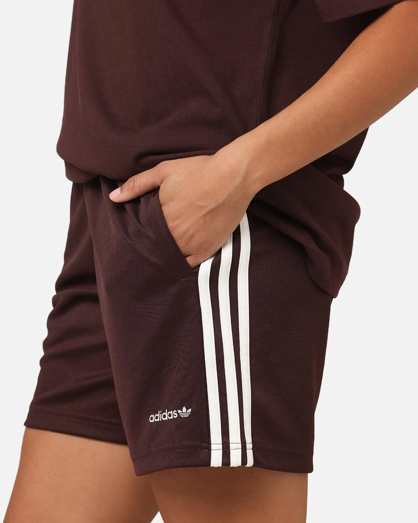 Warm Weather Wear AdjustableDrawstring Adidas Football Shorts Brown