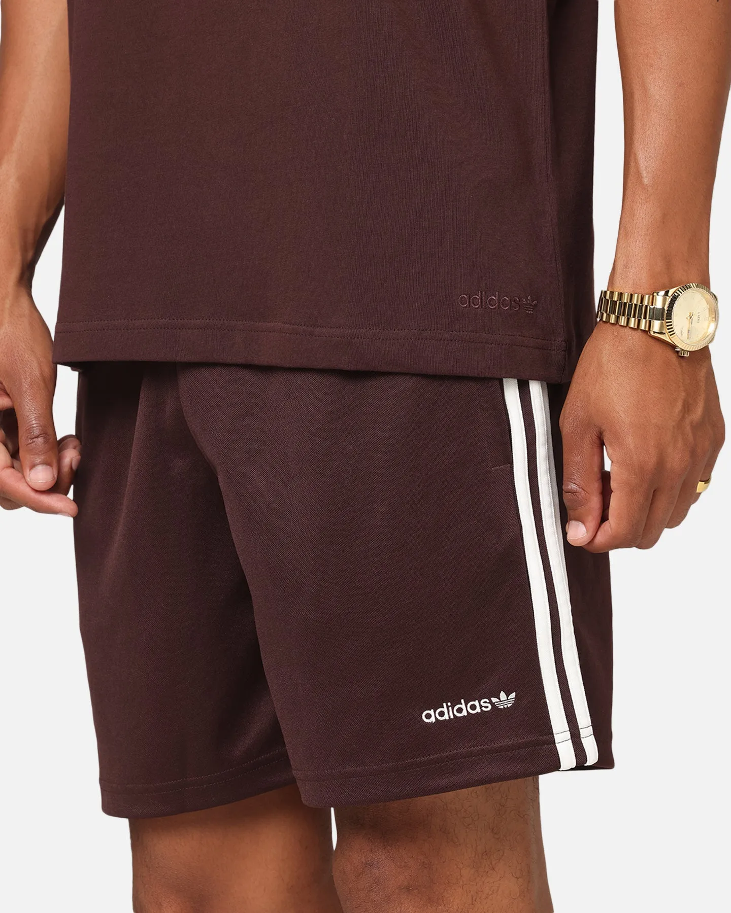 Slim Comfort Fit Adidas Football Shorts Brown