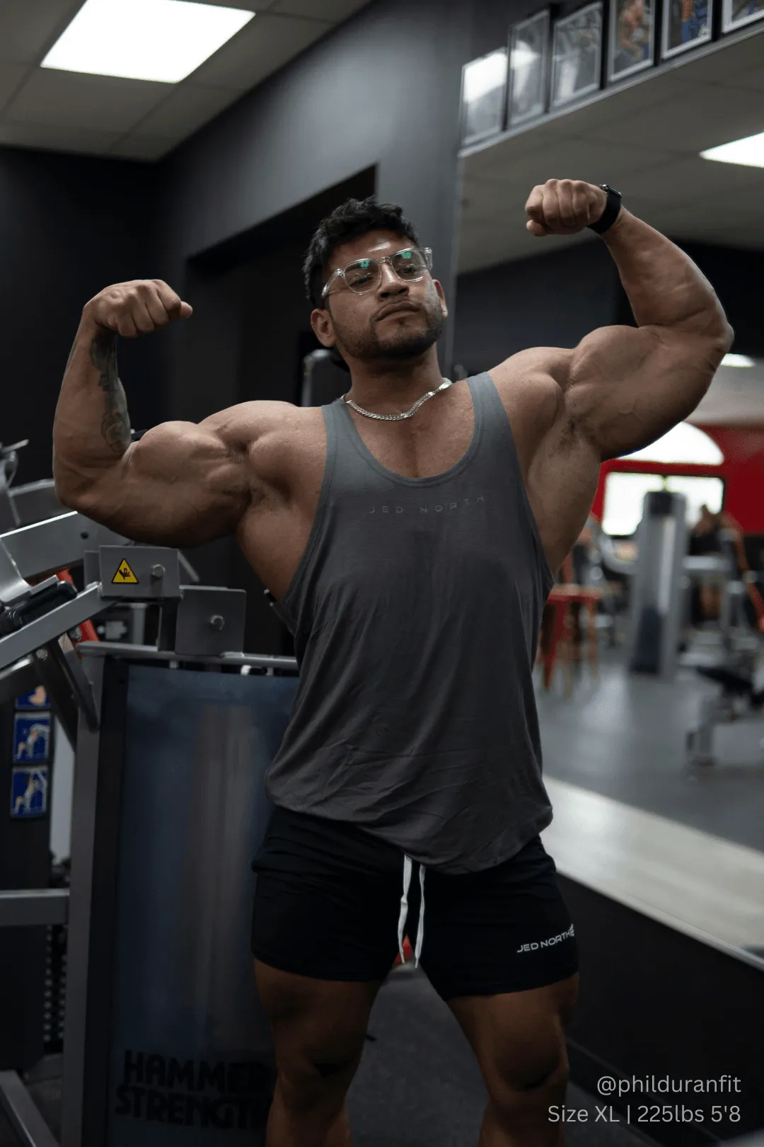 Classic Bodybuilding Racerback Stringer - Steel Gray Non Restrictive Silhouette Historical - significant