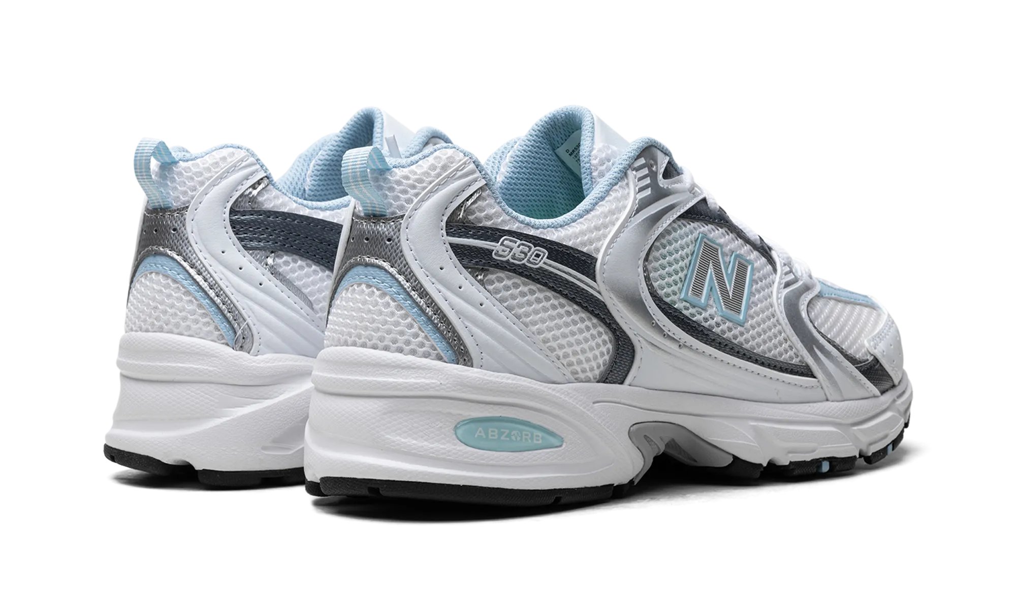 530 "White / Dark Arctic Grey / Light Chrome Blue" Zero Drop Sole Geometry
