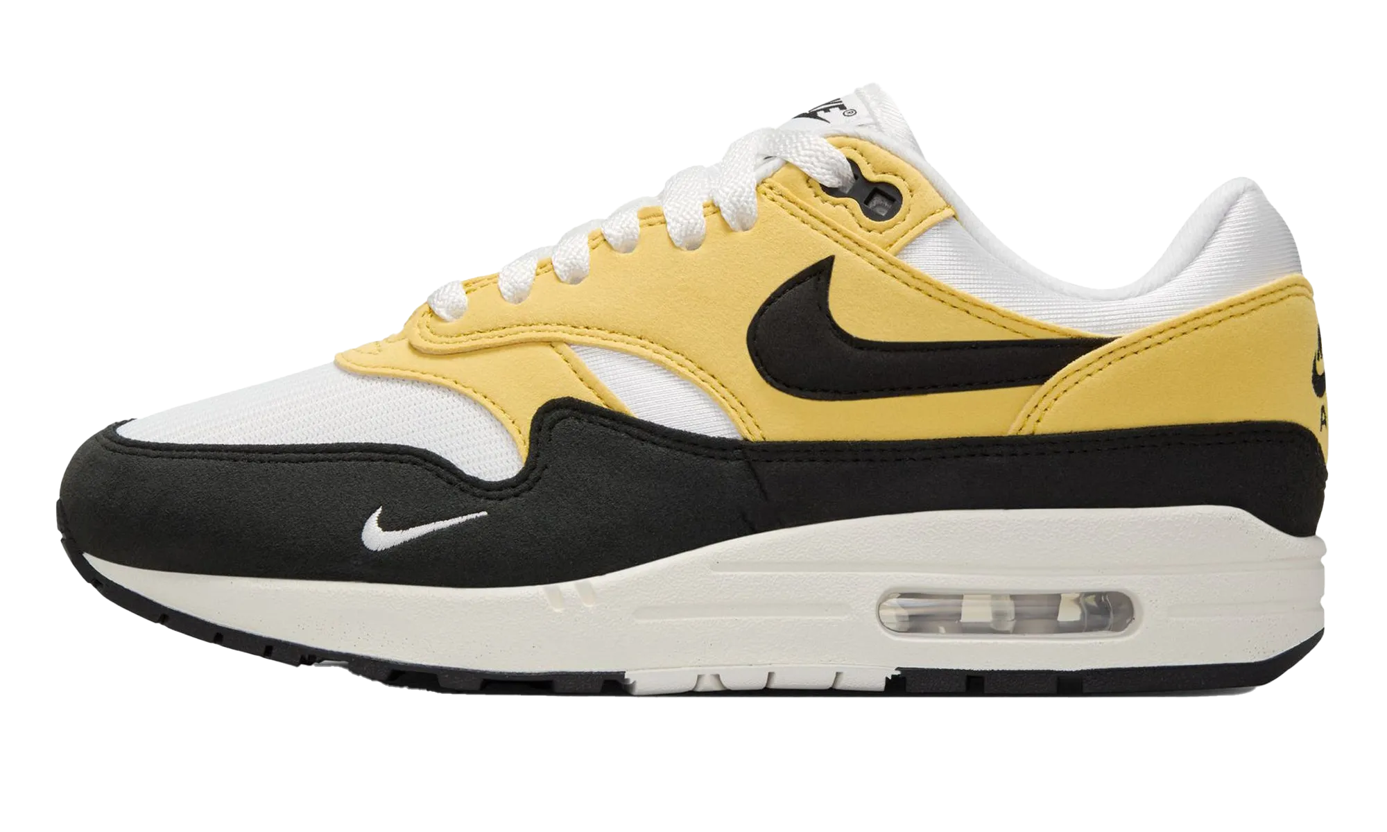 Air Max 1 '87 WMNS "Saturn Gold Black" Flexibility Feature Ventilated Mesh Sunny Walks