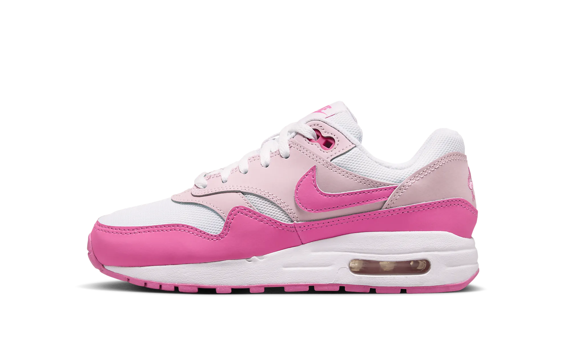 Bright tone Comfort Enhancement Air Max 1 Grade School "White Pink Foam"