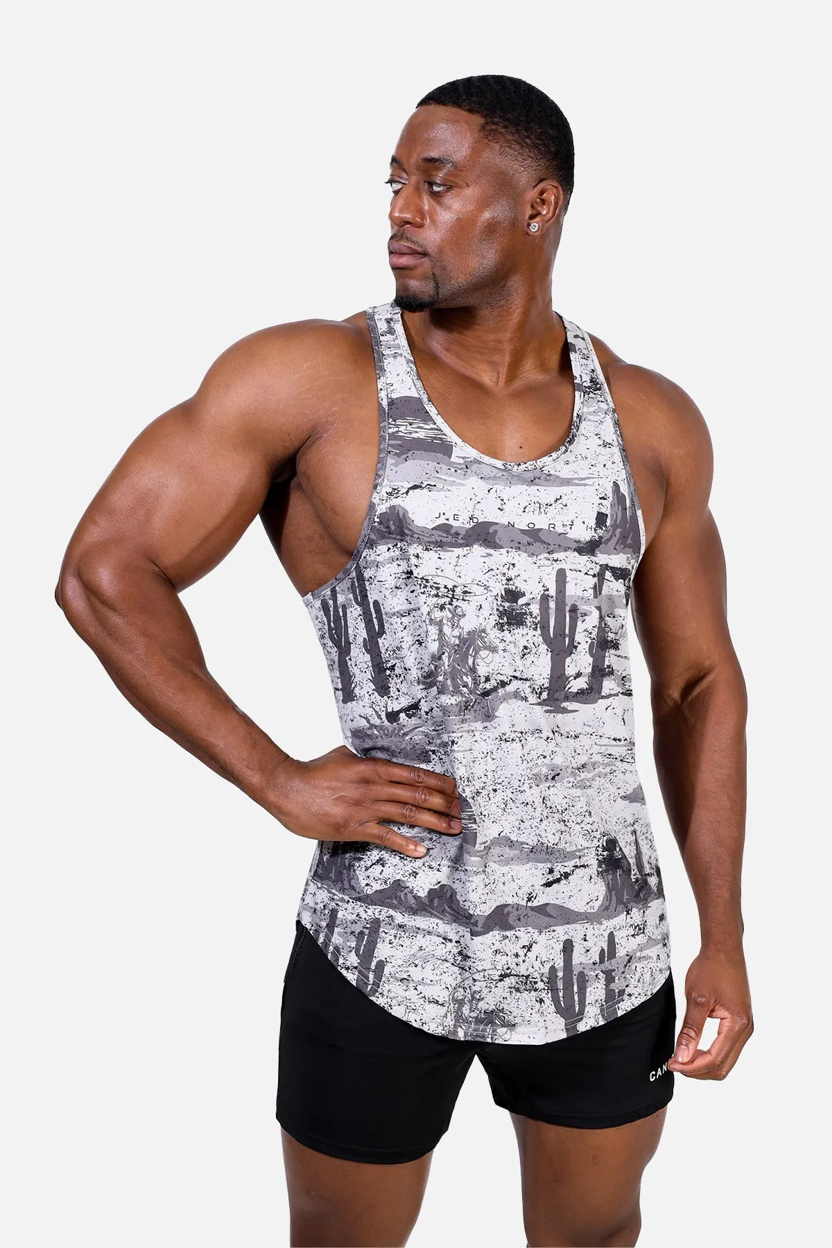 Graphic Muscle Stringer - Rugged Outlaw Stay Easy