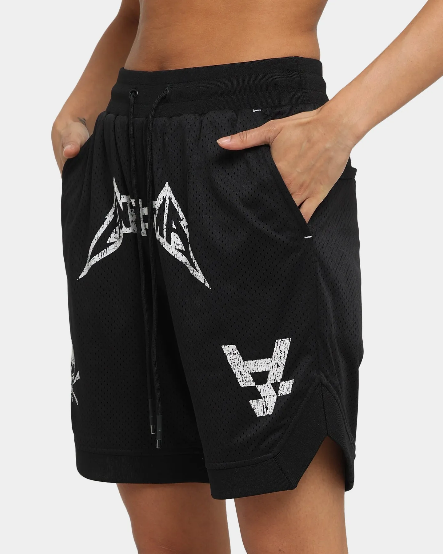 The Anti Order Heavy Metal Basketball Shorts Black/White school wear