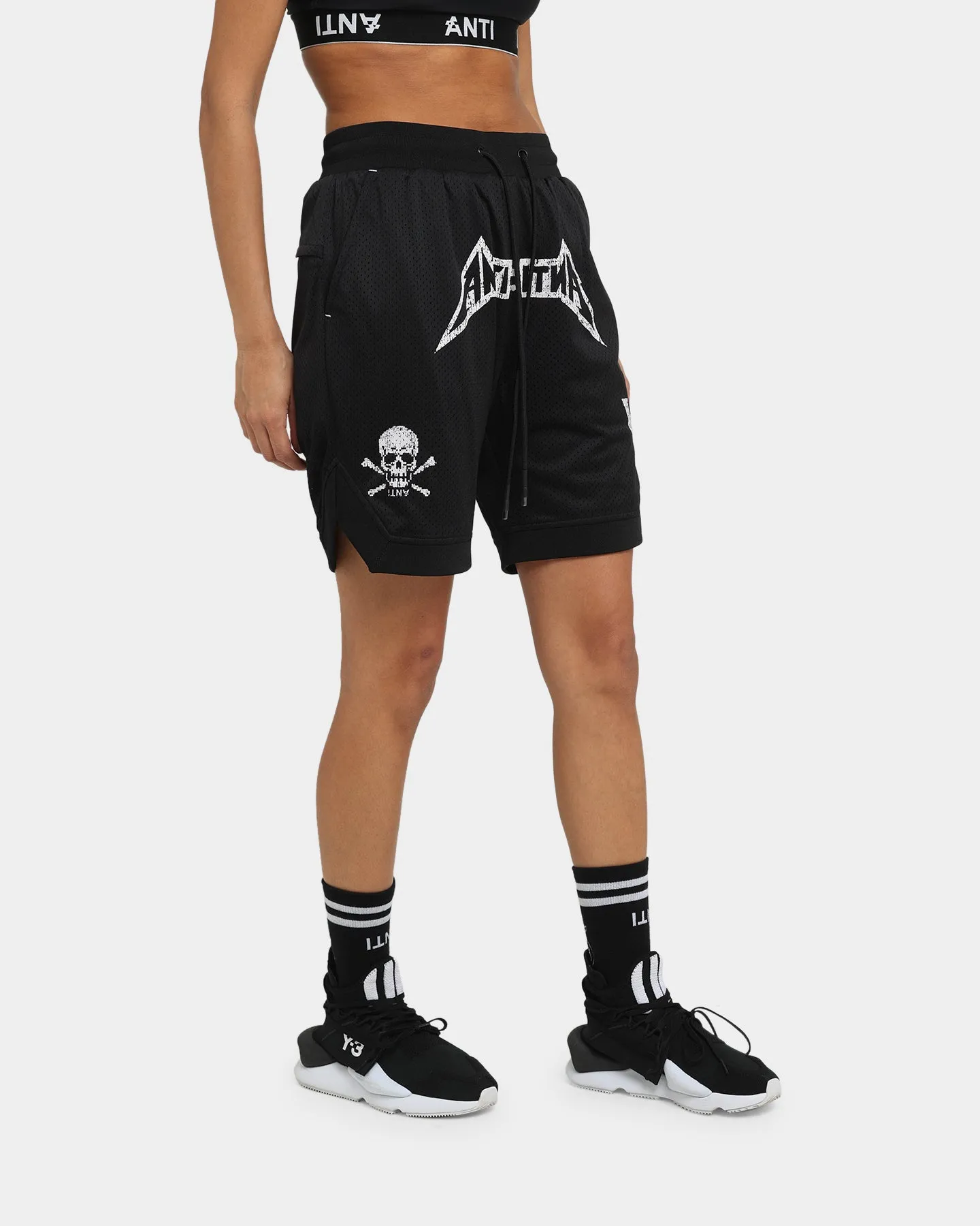 The Anti Order Heavy Metal Basketball Shorts Black/White SeamlessConstruction Snowboarding Gear