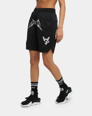 Abrasion Resistant Hem The Anti Order Heavy Metal Basketball Shorts Black/White