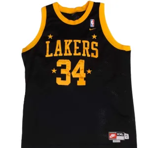 VINTAGE NIKE NBA LAKERS SHAQ O'NEIL 34 JERSEY 1990S SIZE 2XL Breathable Mesh Panels Breathable Back Vents