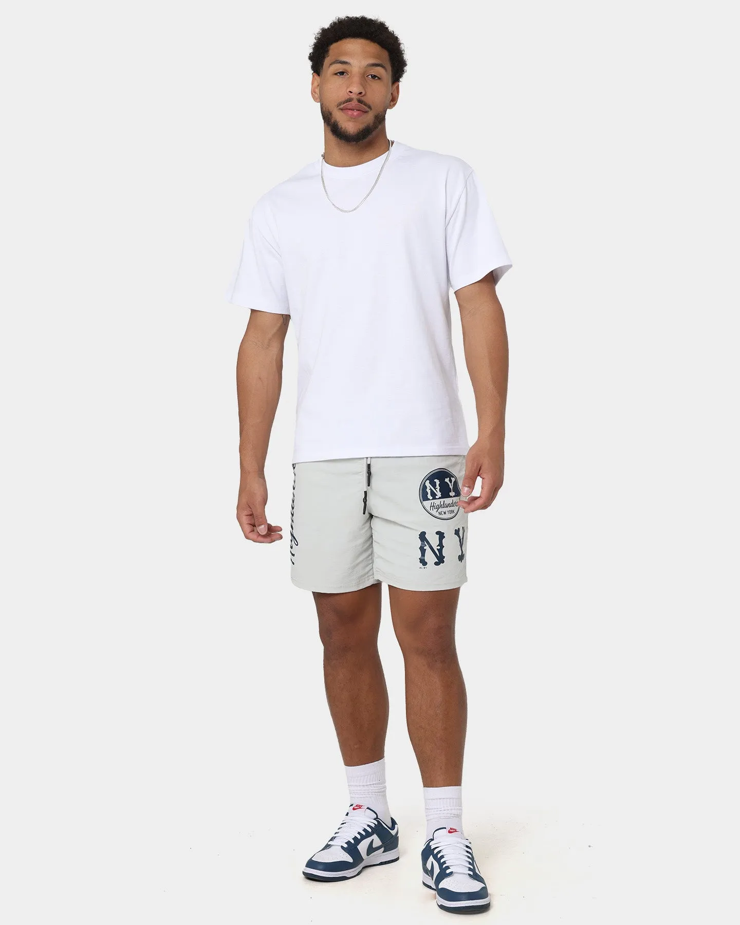 Majestic Athletic New York Highlanders Nylon Shorts Cool Grey Plus Size Ultra Breathable