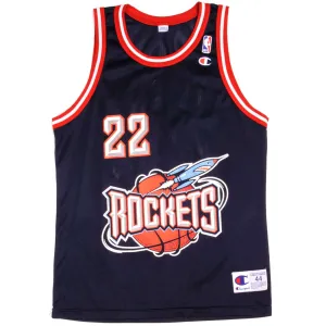 VINTAGE CHAMPION NBA HOUSTON ROCKETS DREXLER #22 JERSEY 1994-1998 SIZE 44 Ribbed collar Eco Friendly Fabric Blends