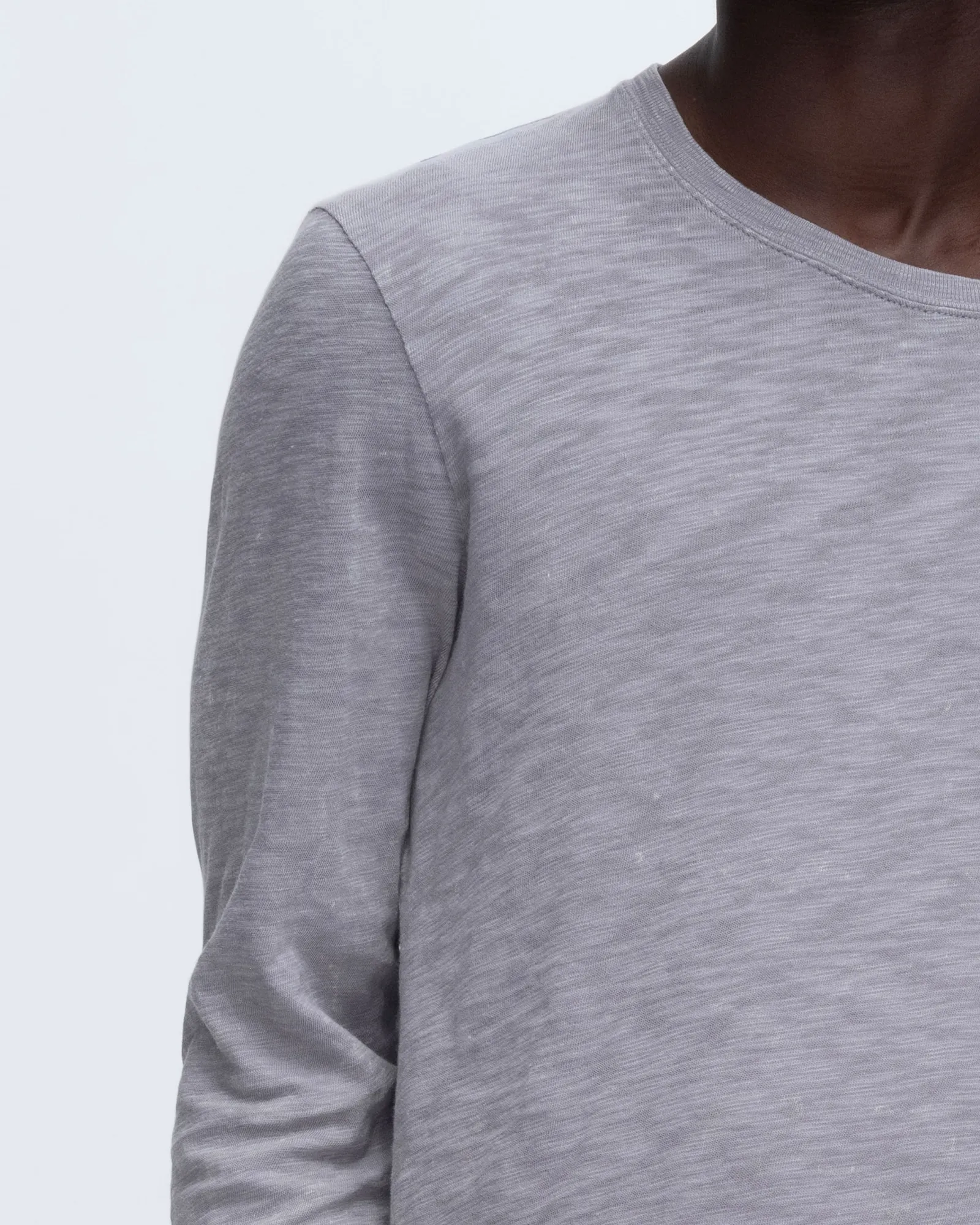 shopping Quick Dry Fit Slub Jersey Chroma Wash Long Sleeve Destroyed Wash Tee - Shark