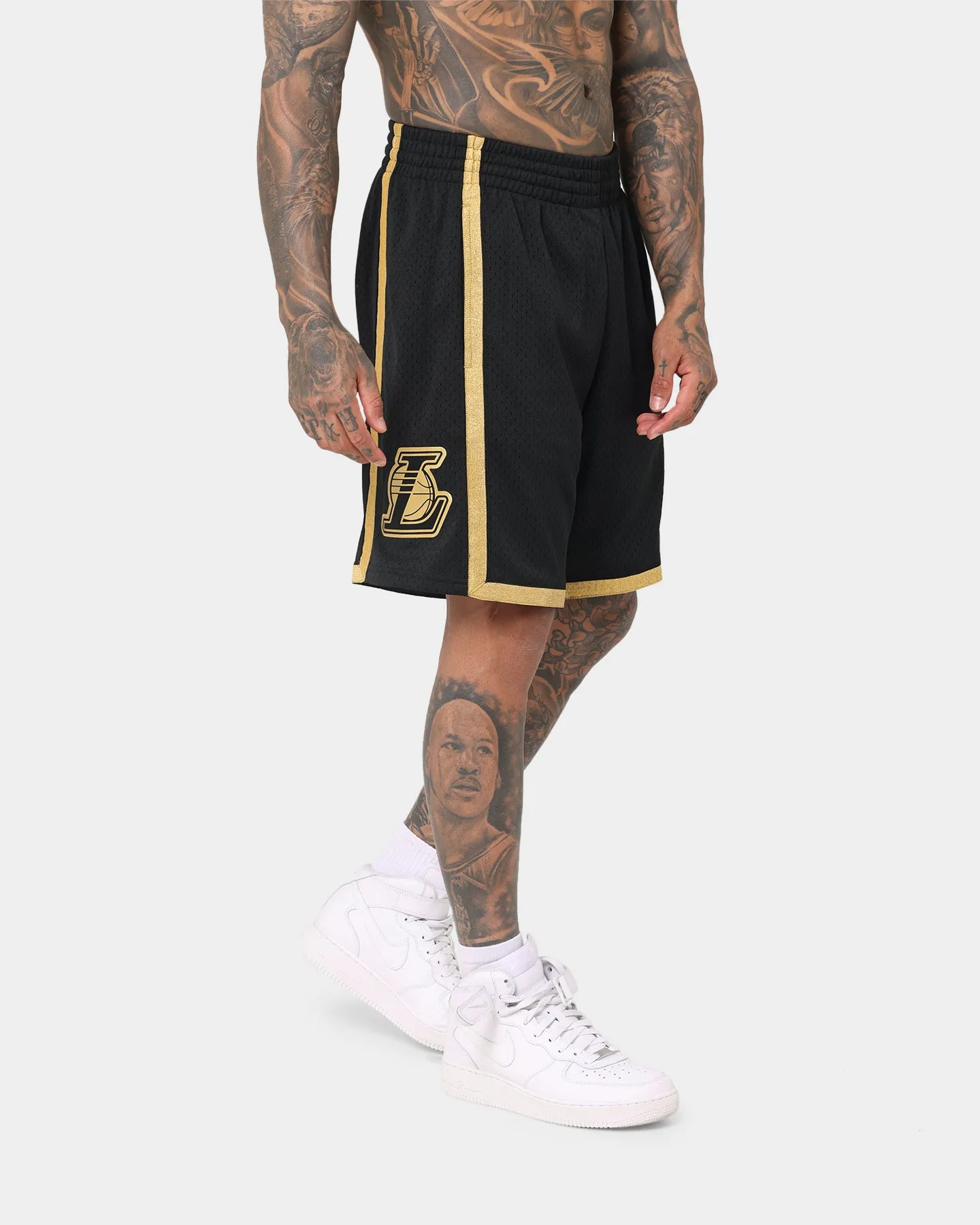 Mitchell & Ness Los Angeles Lakers 'Black Gold' Swing Shorts Black/Gold Stretch Movement Lightweight Design
