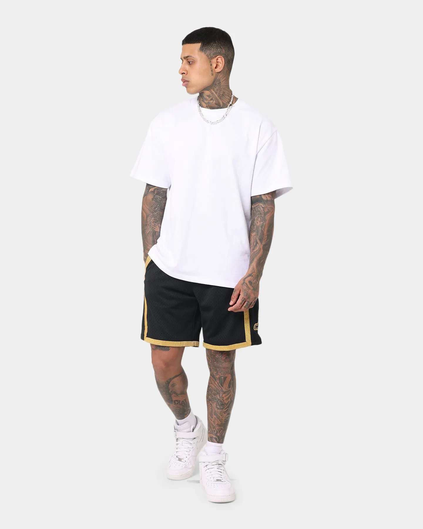 Back pockets Fashionable Look Mitchell & Ness Los Angeles Lakers 'Black Gold' Swing Shorts Black/Gold