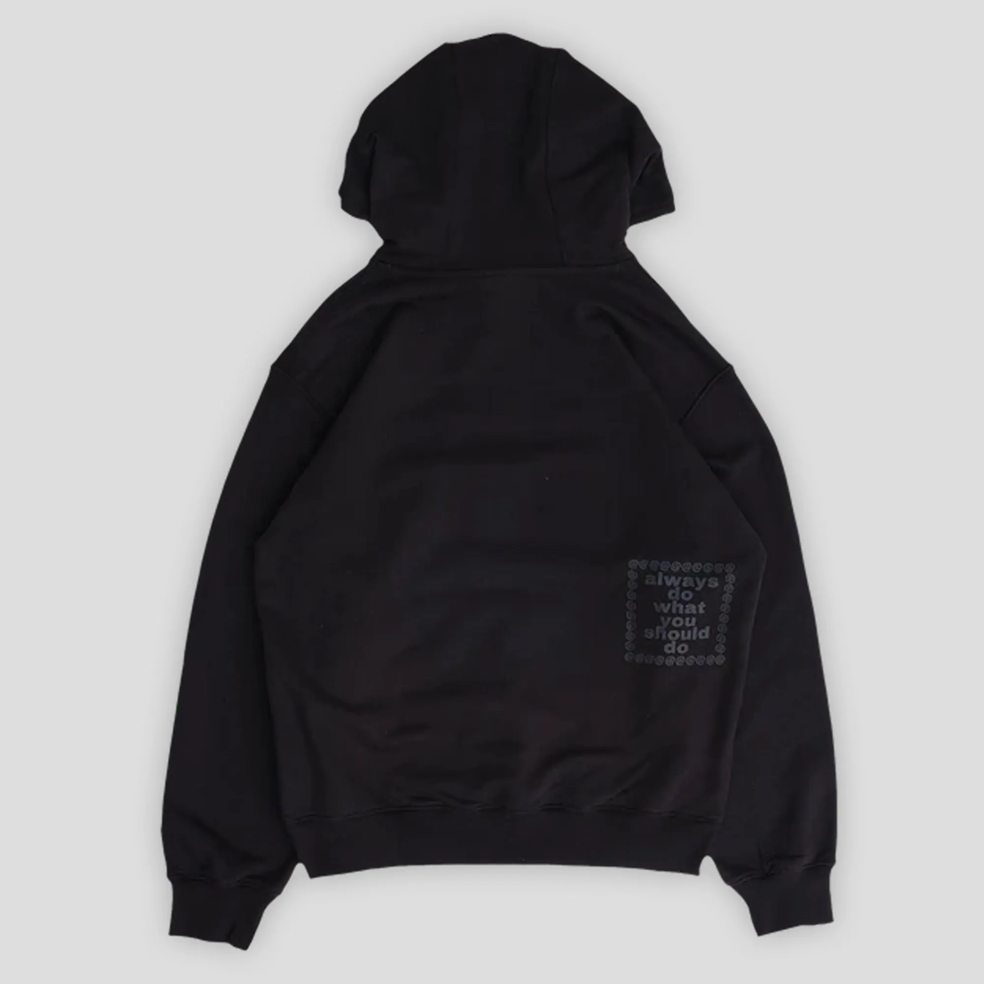 Always Do What You Should Do Stencil Pullover Hoodie - Black Denim Easy Layer