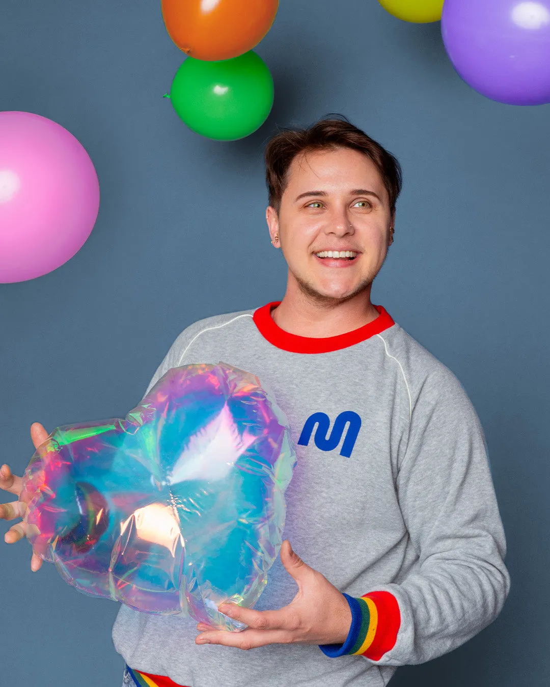 Always Proud Rainbow Stripe Sweatshirt Comfort Layering Relaxing Wear