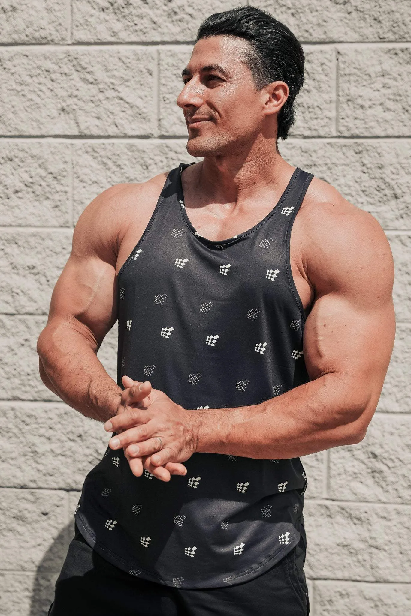 Graphic Muscle Stringer - Black JN Logo Flex Zone Design suitable for industrial workers