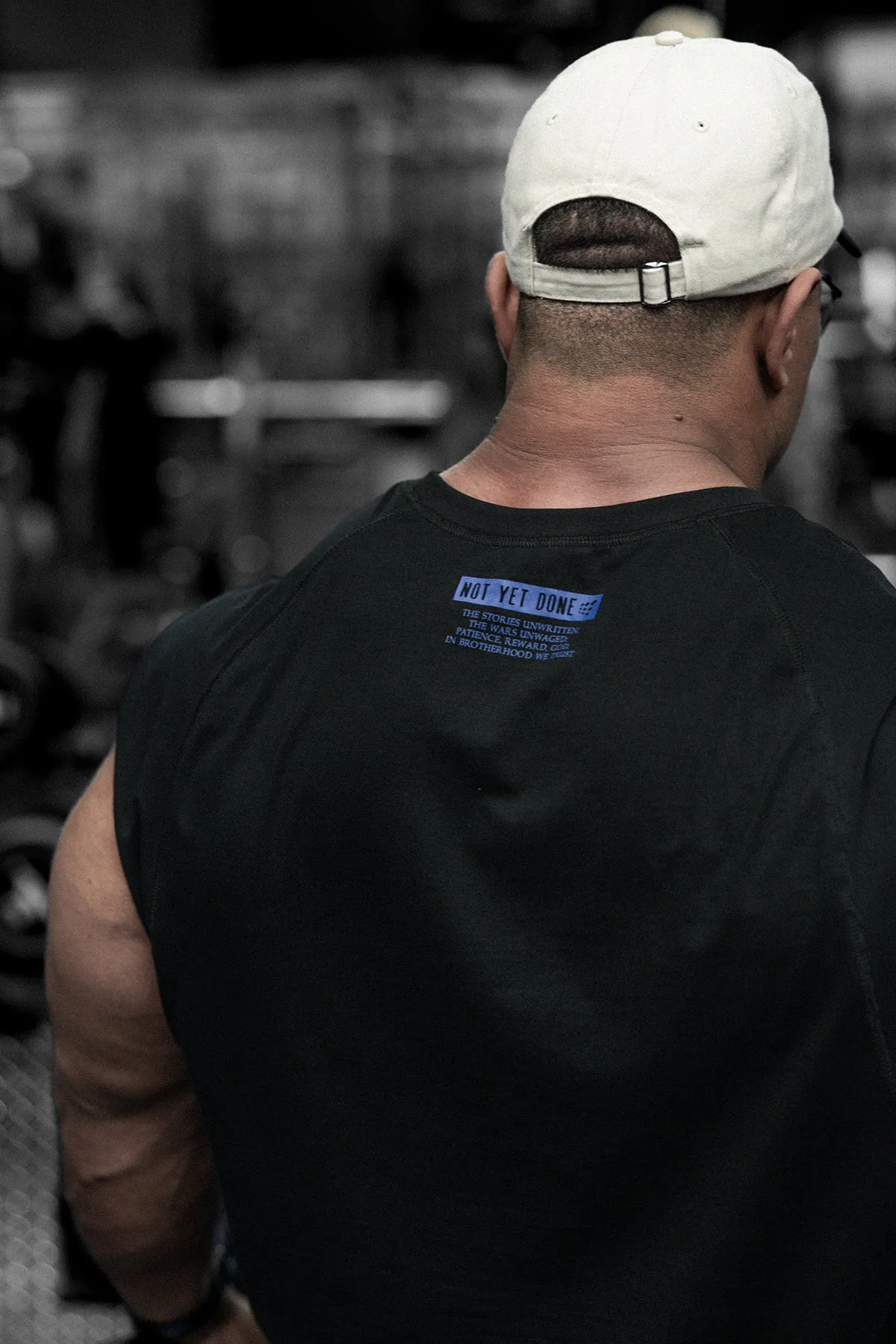 Raglan Sleeveless Muscle Tank - All Black Detection - sensitive teamwork