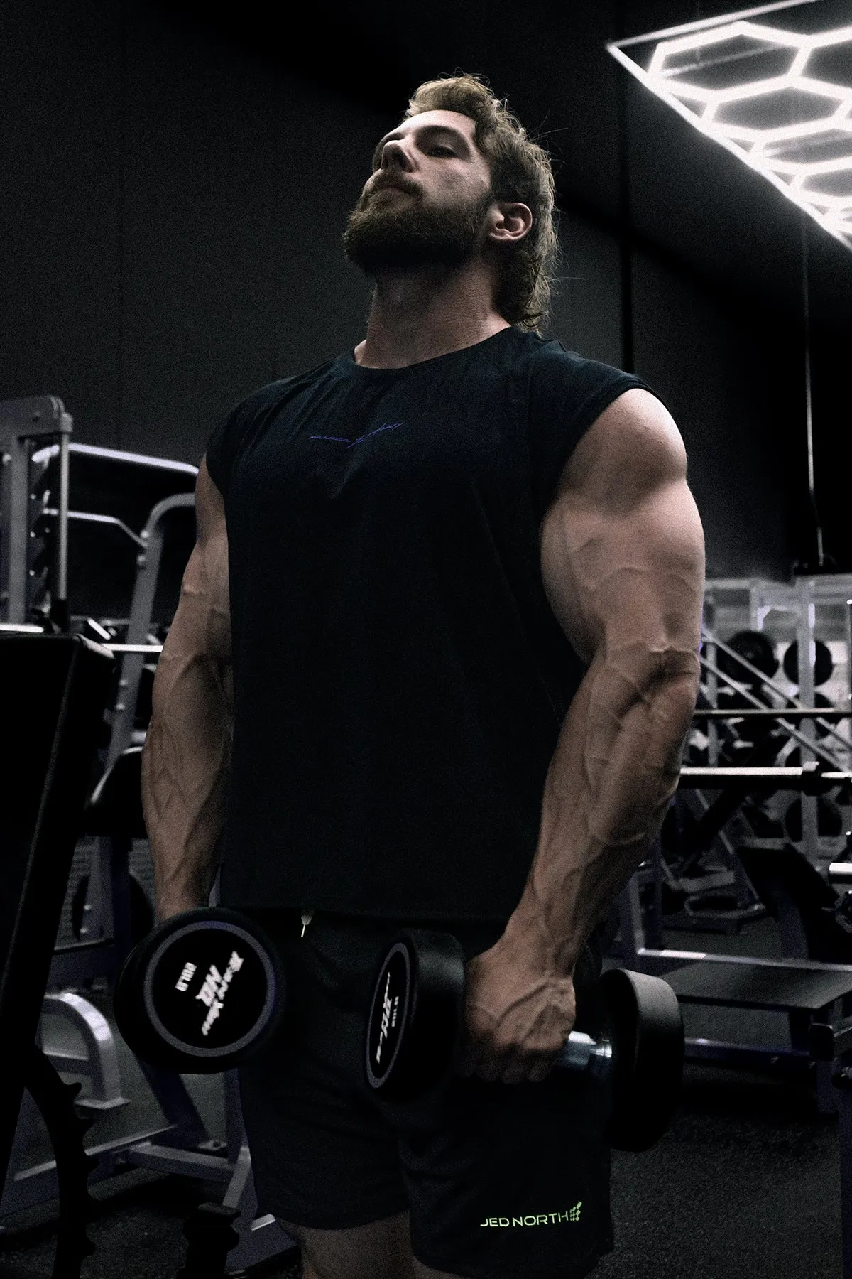 Raglan Sleeveless Muscle Tank - All Black oil storage