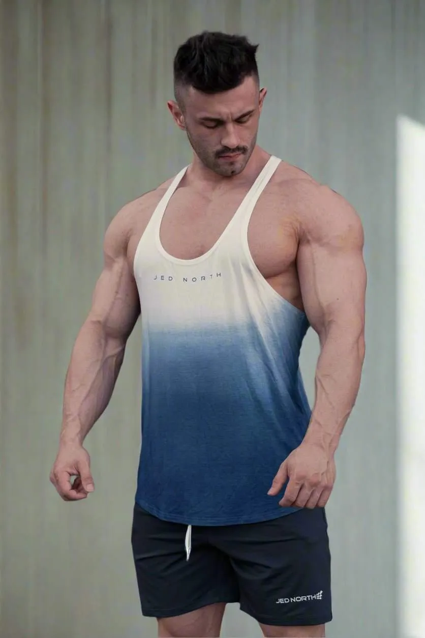 difficult to operate Classic Bodybuilding Racerback Stringer - Ombre Blue