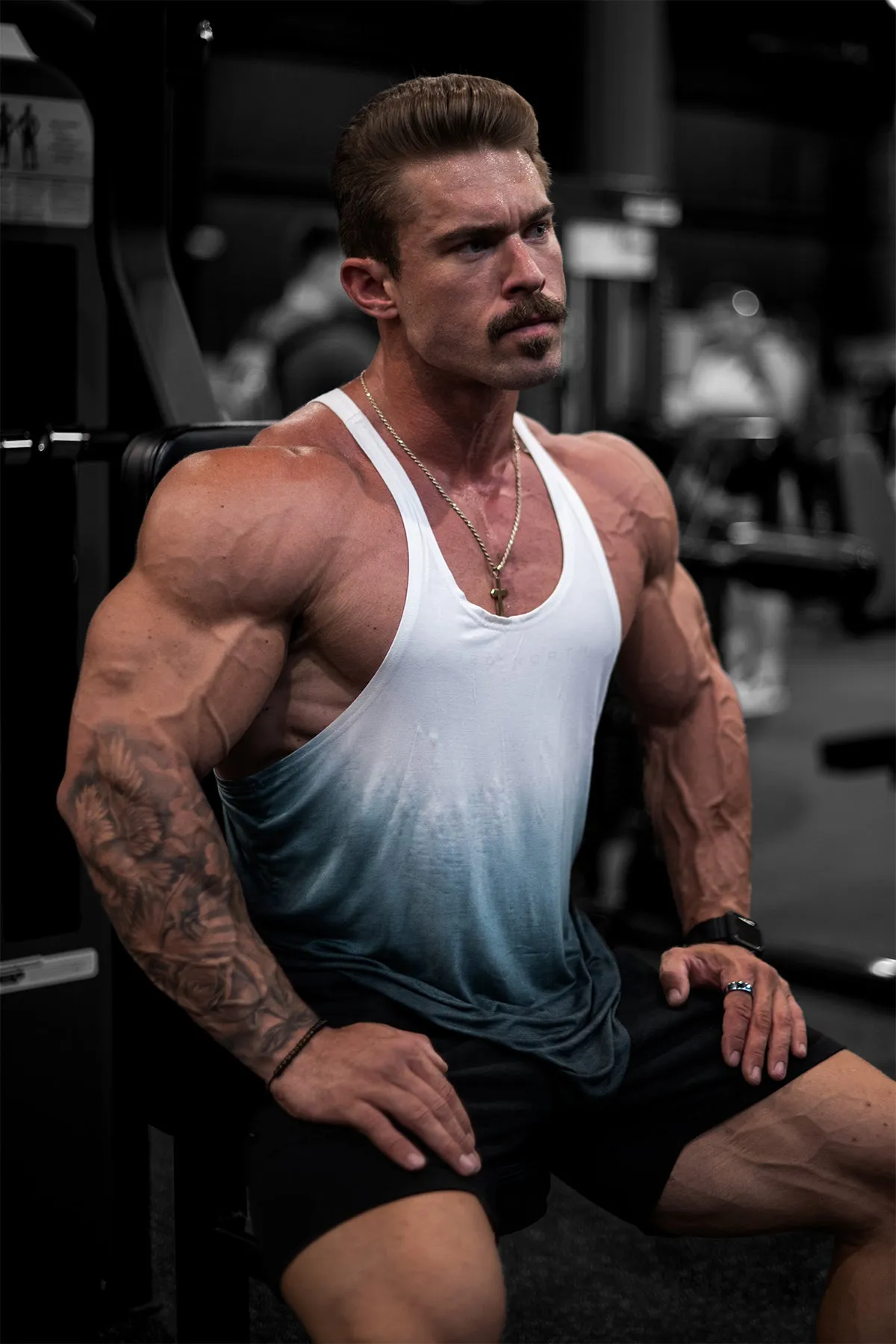 Classic Bodybuilding Racerback Stringer - Black Ombre Soft Chafe Protection