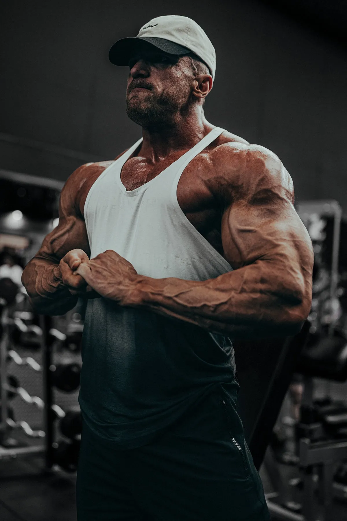 Classic Bodybuilding Racerback Stringer - Black Ombre mobile