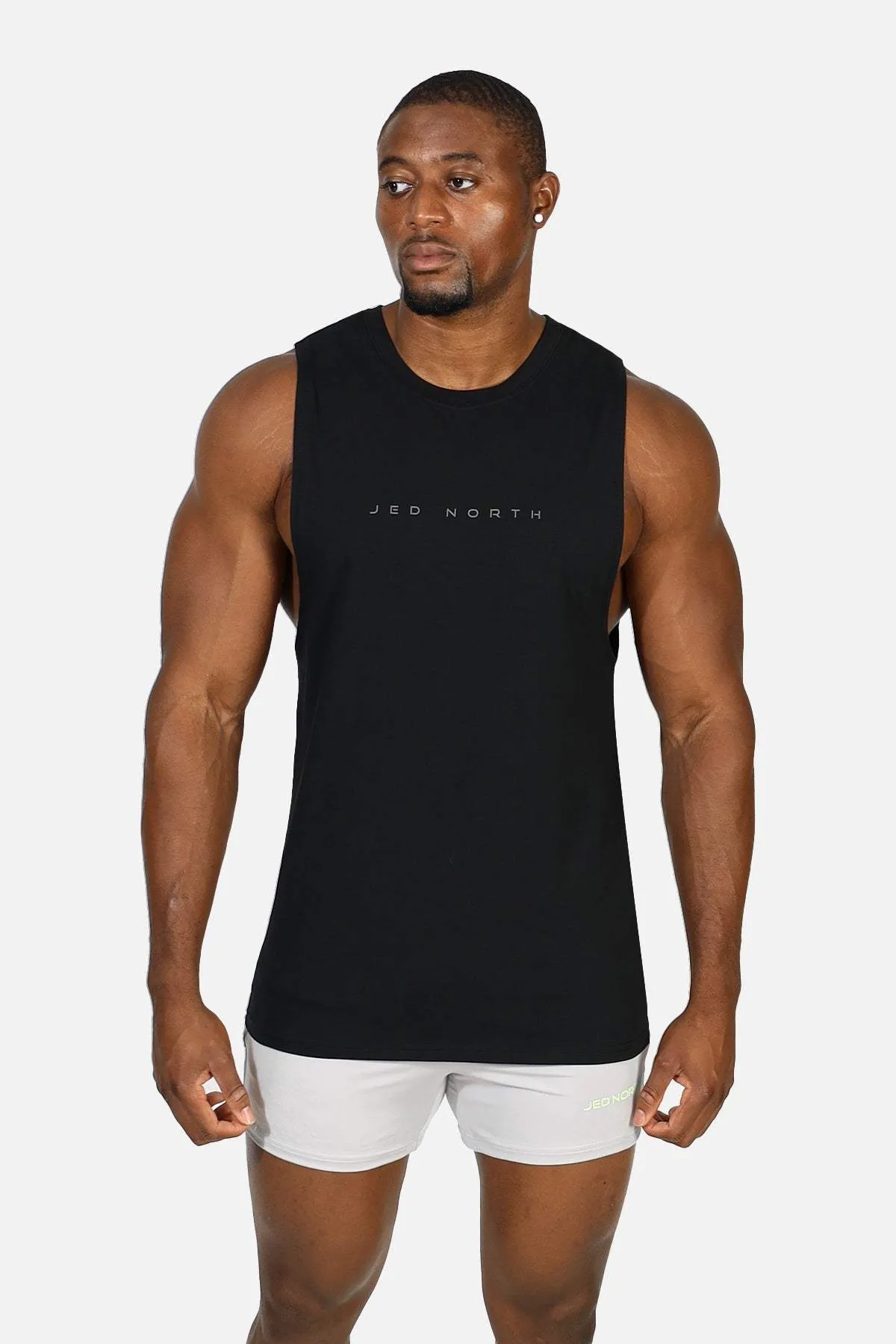 High Stretch Performance Wear Apollo Men's Sleeveless Training Tee - Obsidian Black