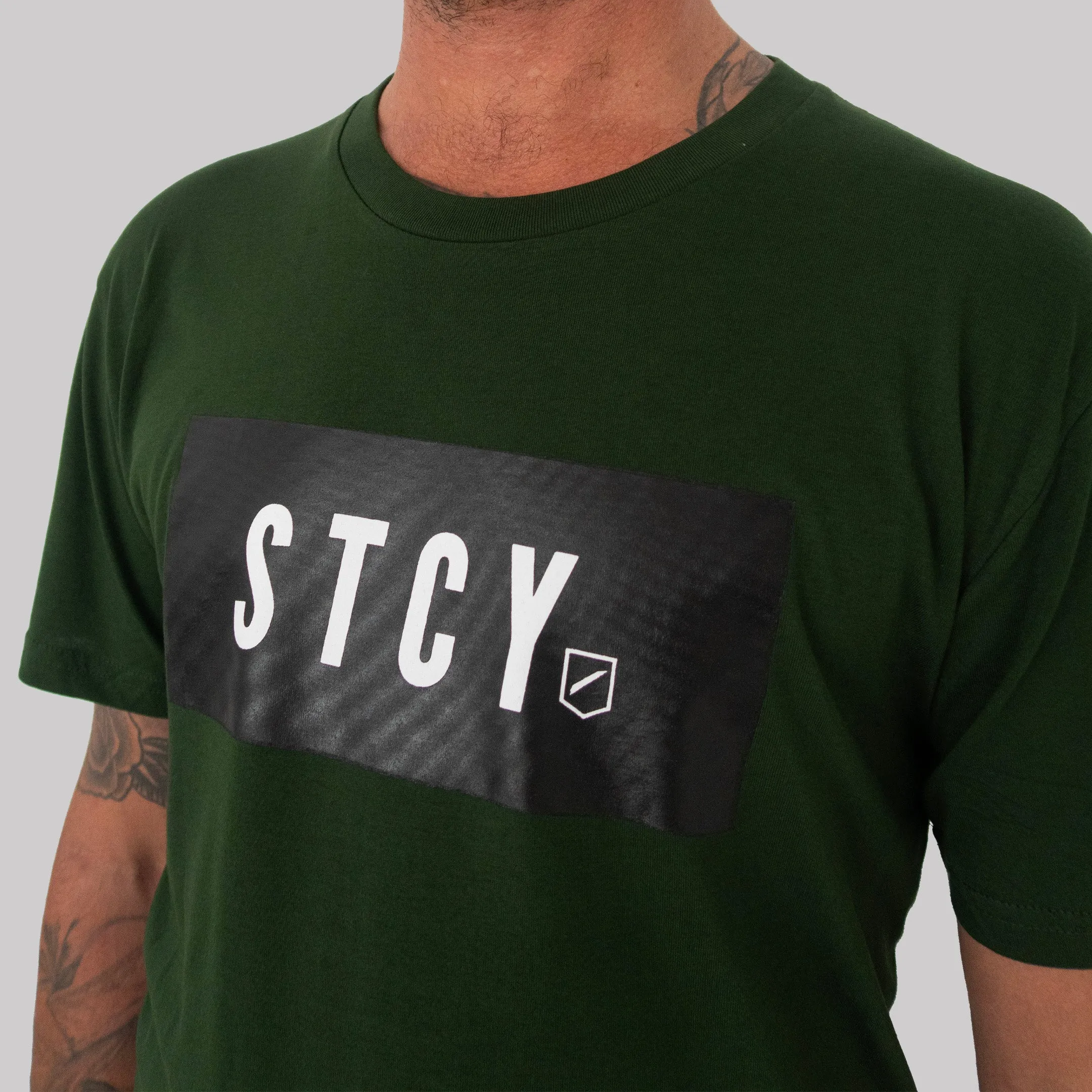 Reinforced Shoulders BLOCK TEE / FOREST GREEN
