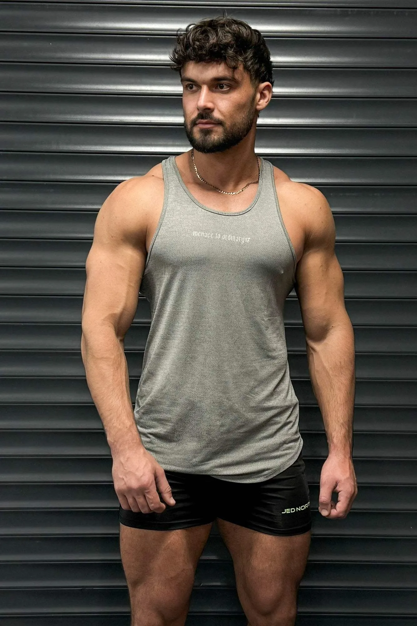 short service life Performance Max Bodybuilding Stringer  - Heather Gray