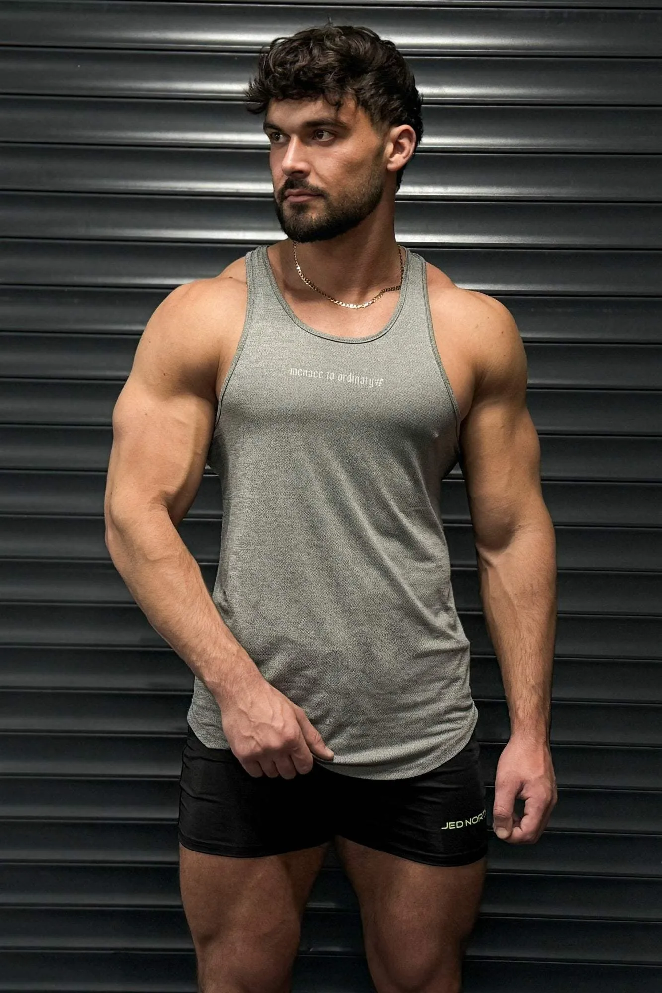 Performance Max Bodybuilding Stringer  - Heather Gray Anti Chafe Technology