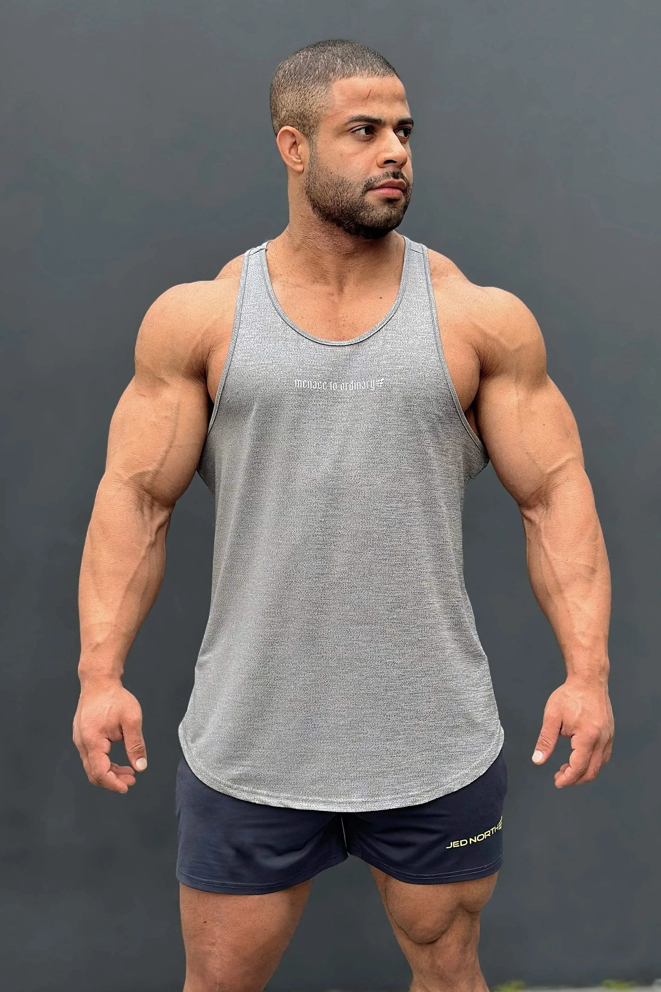 Performance Max Bodybuilding Stringer  - Heather Gray Reliable