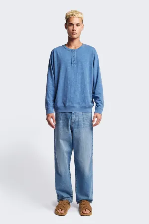 QuickDry Comfy Look Asperse Henley Pullover Blue
