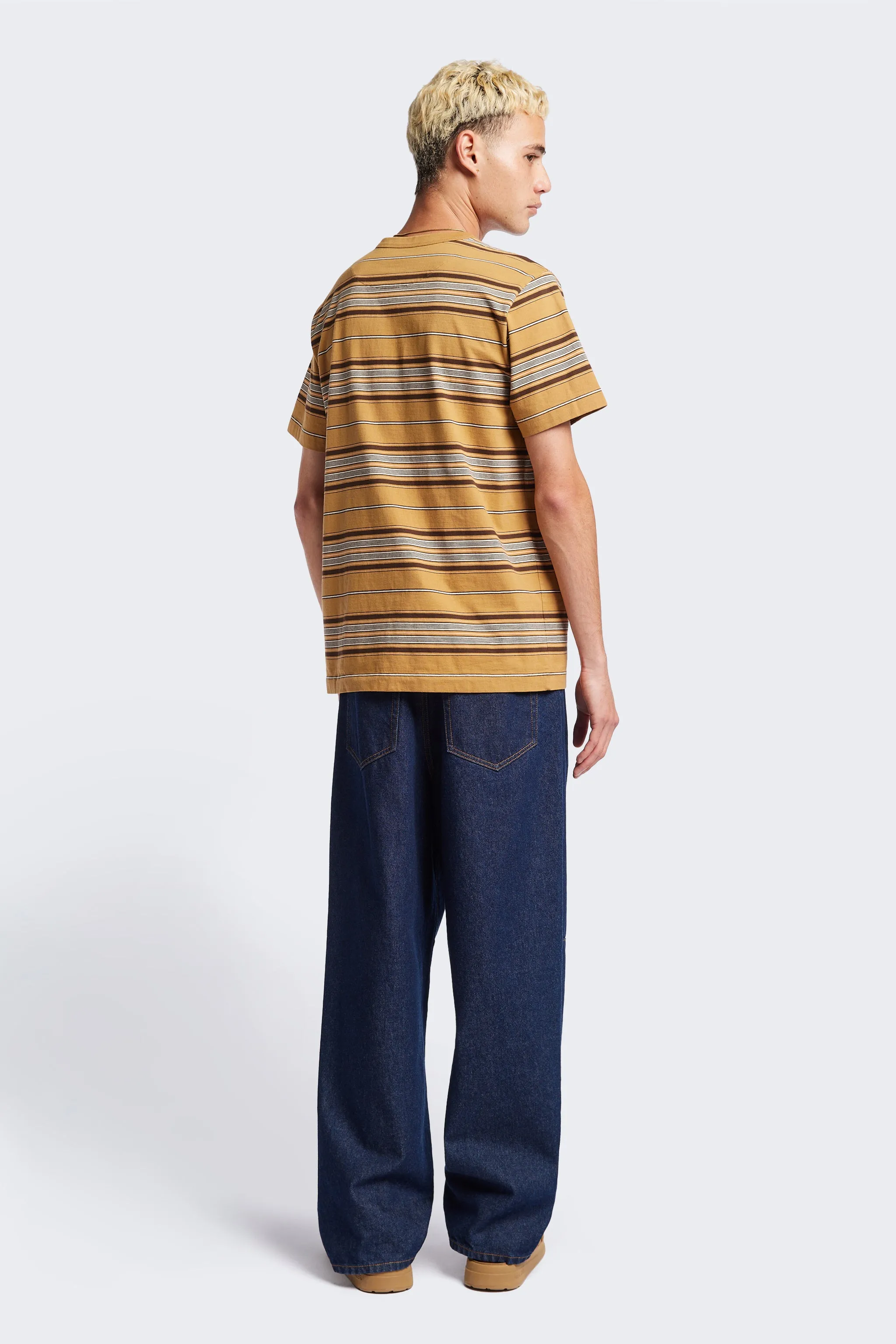 Relaxed Smart Attain T-Shirt Tan Stripe