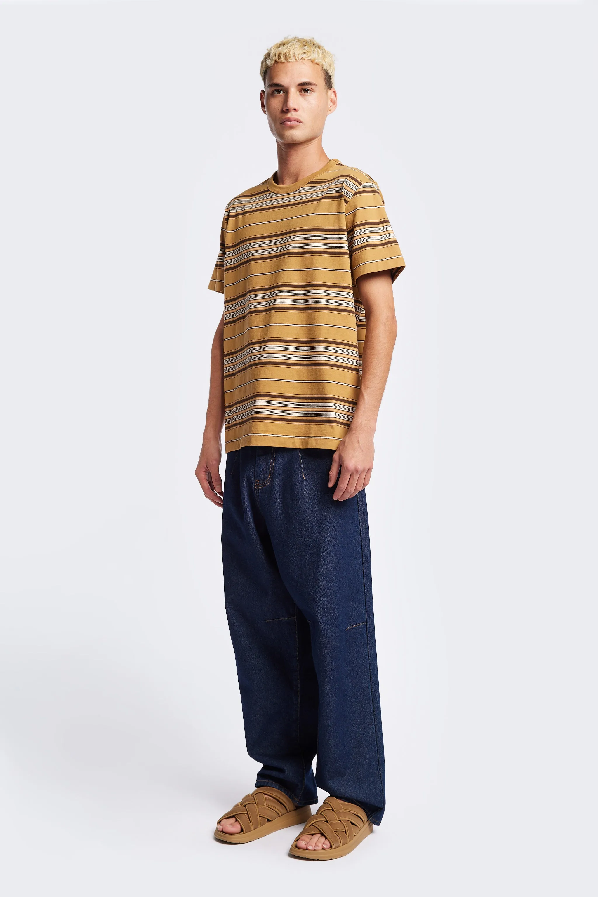 Attain T-Shirt Tan Stripe Chic Vibe