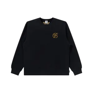 product quilted lining comfort B EMBLEM HEAVYWEIGHT CREW SWEAT BLACK
