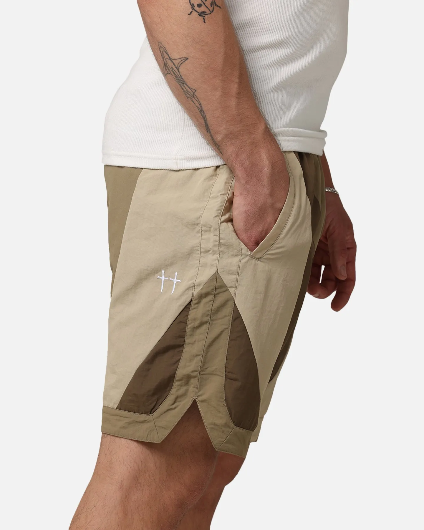 Saint Morta Holy Grail Nylon Shorts Brown Breezy Design