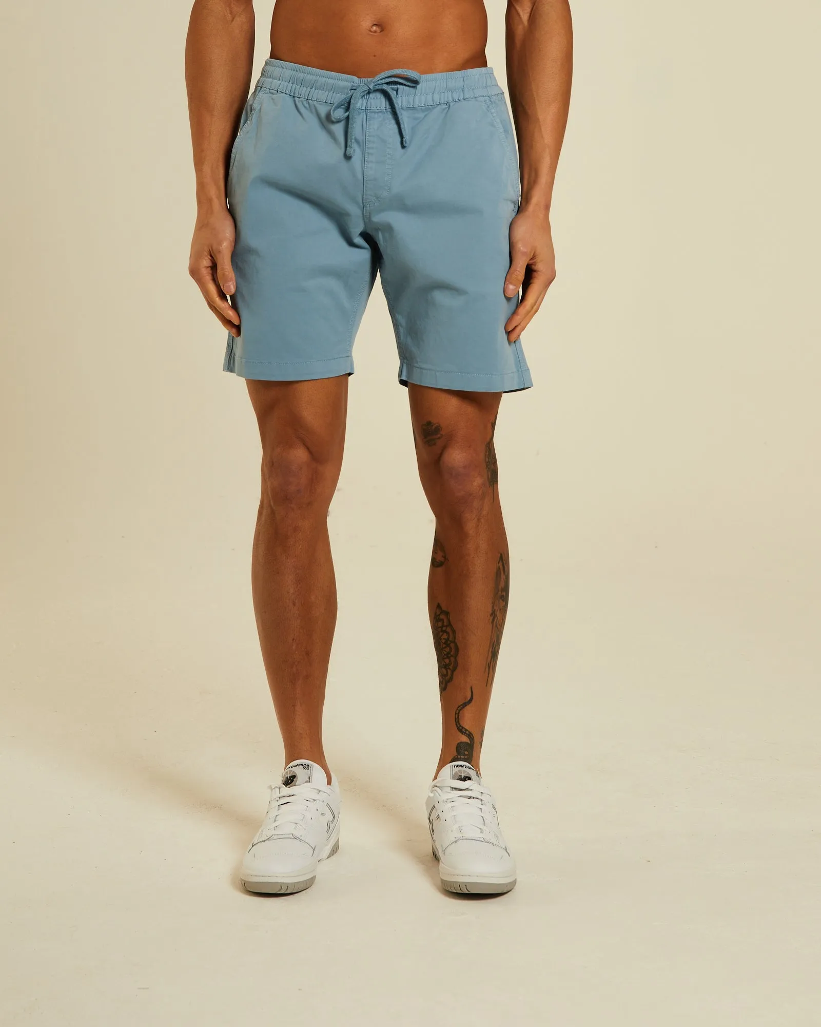 Barton Drawcord Short Pebble Blue Beach Vacation
