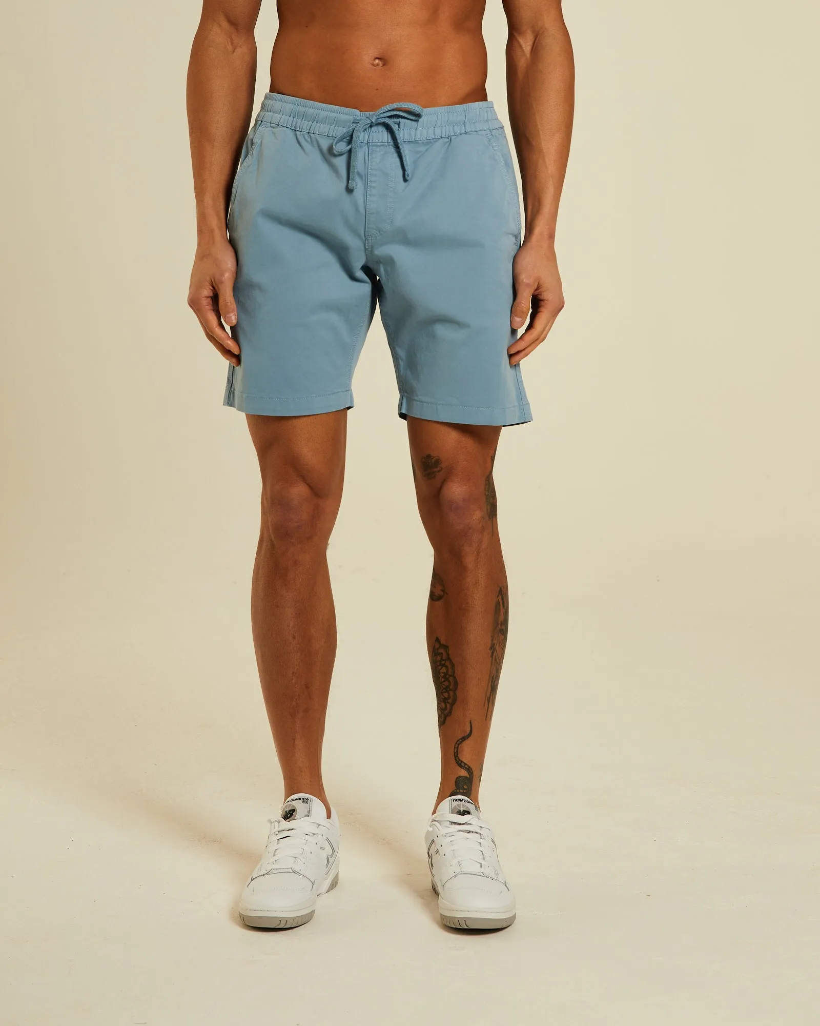 Barton Drawcord Short Pebble Blue graduation season Anti Static Fabric
