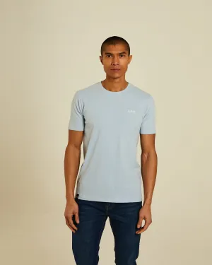 Basic Caden O Neck Tee Buoy Blue Sleek Design Fit