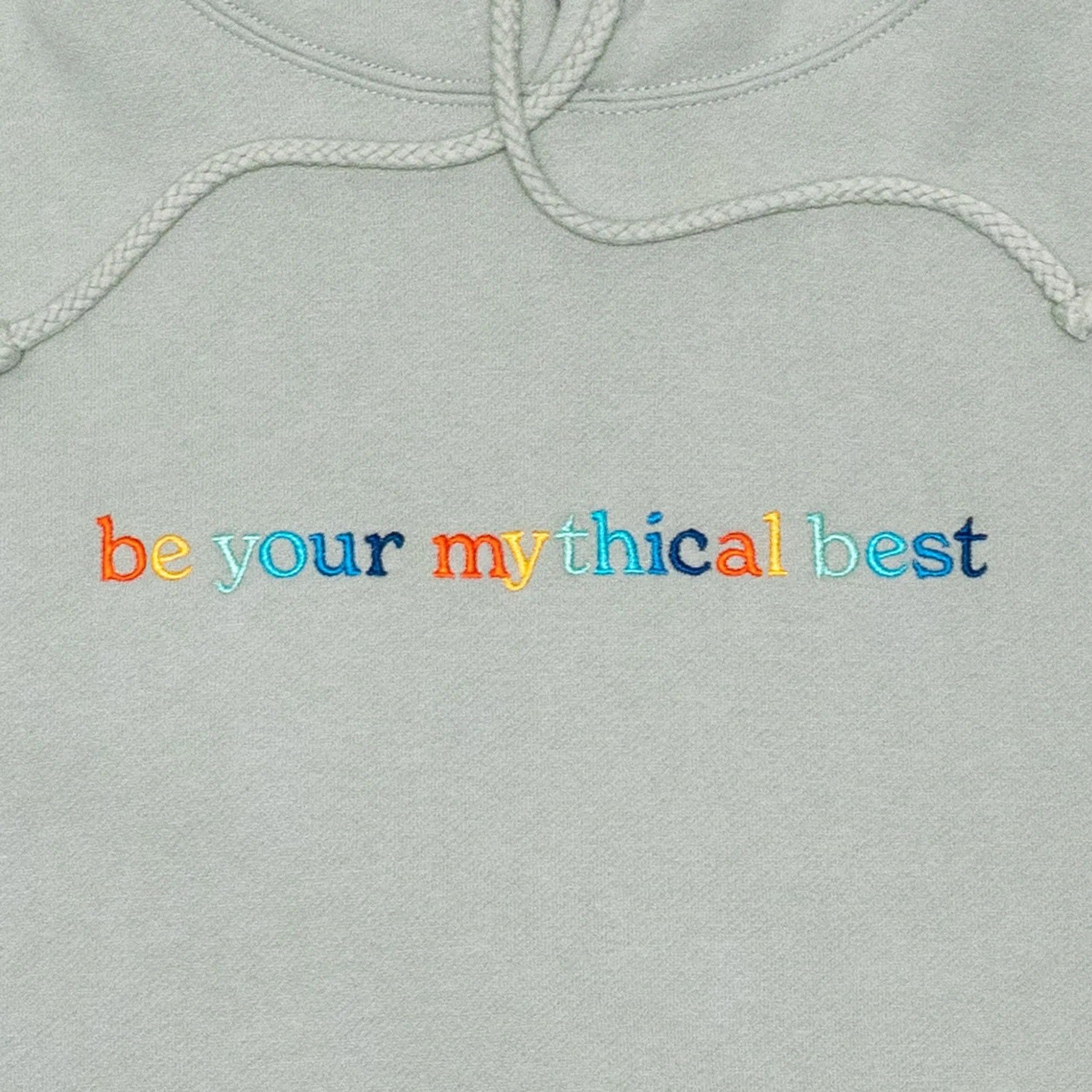 Be Your Mythical Best Embroidered Hoodie (Dusty Sage) Relaxed Fit Hoodie